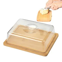 Plates Clear Butter Dish Refrigerator Holder Tray Countertop Container Covered Dishes With Lid