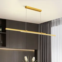 Pendant Lamps LED Long Dining Room Chandelier Minimalist Luxury Copper Lamp Durable Bright Light For Living Room/bedroom/study/office