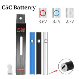 1pcs PC MetalicVape Battery Blue Black Silver Vaper Pen 380mAh 510 Thread Imini Adjust Volt Preheating Bottom USB charging Port for Atomizers Cartridges Einweg Vape.