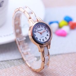 Wristwatches Women Lady Girls Fashion Imitation Ceramic Strap Quartz Female Lovers Birthday Gifts Watches Jewelry Bracelet