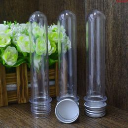 30ml 40ml Plastic Tube With Aluminium Cap Empty Clear PET Cosmetic Bath Salt Facial Mask Test Bottle Reagent Reaction Vessel 50pcgoods Jlccp