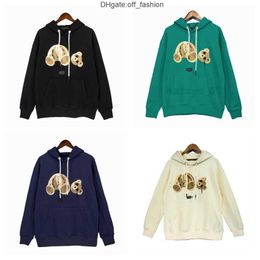 Designer Clothing Fashion Sweatshirts Palmes Angels Broken Letter Flock Embroidery Loose Relaxed Men's Women's Hooded Sweater Casual Pullover Tops Blue C823