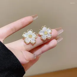 Stud Earrings Colorful Acrylic Flower For Women Girls Korean Cute Hollow Wedding Party Fashion Jewelry Accessories Gift