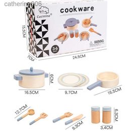 Kitchens Wooden Kitchen Simulation Toaster Coffee hine Food Stirrer Children House Toy Early Education Pretend Play Girl To231027