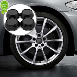 New 4pcs Car Wheel Tyre Centre Hub Caps Decor Covers Plastic Replacement Auto Wheel Centre Covers Black Universal Car Accessories
