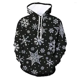 Men's Hoodies Christmas 3D Printed Snowflake Pattern And Women's Hoodie Pullover Fashion Clothing Kids Y2k Sweat Shirt