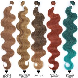 Human Hair Bulks Body Wave Bundles Brazilian Weaving Soft Natural Synthetic s Colorful Top Quality Thick 231025