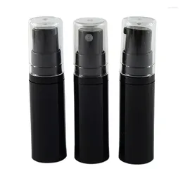 Storage Bottles 5ml Small Black Airless Pump Lotion Bottle 5cc Refillable Mini Beauty Sprayer Container With Clear Cover
