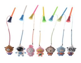 Golf Tees 5PcsSet Rubber Tee With PVC Cartoon Pattern Ball Holder Handmade Rope Prevent Loss Accessories Gift 2209087279283