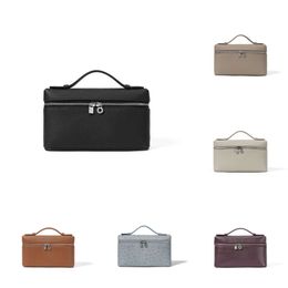 loro piano bag loro High-quality pianaa Bag Women's LP19 Rice Box Bag Top Layer Cowhide Handbag Fashion One Shoulder Crossbody Makeup Bag SYO0