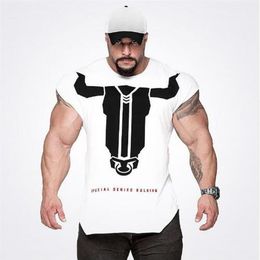 New Designer Gym Bodybuilding T-shirt Sports T shirts Men Sleeveless Tees Shirt Homme Fitness Workout Tops Thin Print Bulking Tshi3278