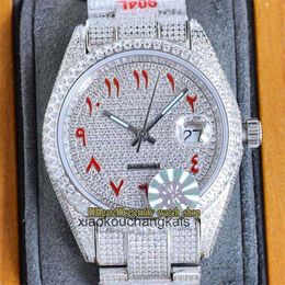 Luxury Watch eternity Jewelry Watches RRF Latest products 126334 126331 126333 Red Arab Diamonds Dial A2824 Automatic Iced Out Full Mens 904L Steel Diamond C table