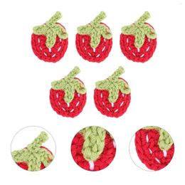 Berets 5 Pcs DIY Material Clothing Accessory Knitted Strawberry Decor Chic Floral Crochet Decoration Prop Acrylic Wool Supply Baby