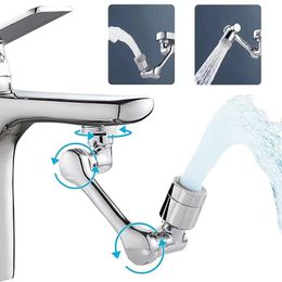 Kitchen Faucets 1080° Universal Rotation Faucet Extender Dual Mode Sprayer Head Robot Arm Extension Taps Bathroom Swivel 231026