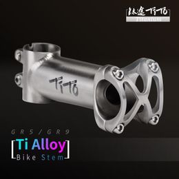 TiTo Ultralight Titanium Bike Stem MTB Mountain Road Bicycle Handlebar Stem 25.4mm/31.8mm x Length 50/60/70/80/90/100/110/120mm