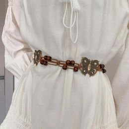 Belts Versatile Belt Vintage Bohemian Beads Decor Ethnic Lace Up Adjustable Lightweight Lady Waist Strap Unique Jewellery