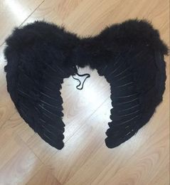 Black Feather Angel Wings Sexy Dark Angel Costume Accessories Christmas Halloween Product Whole3437528