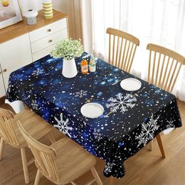 Table Cloth Snowflakes Tablecloth Rectangular Sparkling Home Decor White For Tea Dining Room Wedding