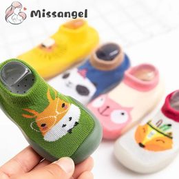 First Walkers Children Antislip Shoes born Baby Toddler Girls Cotton Nonslip Floor Socks Infant Boys Rubber Sole Cartoon Indoor Sneakers 231026