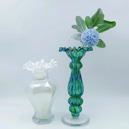 Vases Light Luxury Glass Vase Creative Nordic High Beauty Living Room Tabletop Dry Flowers Flower Arrangement Decoration