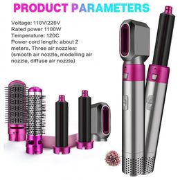 New leaf less five in one curler, hot air comb, hair blowing comb, automatic hair suction, straight hair comb, styling comb, curling stick hair dryer