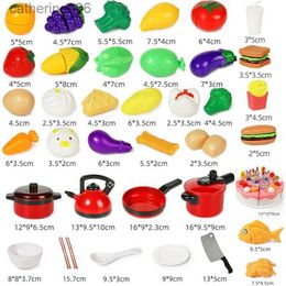Kitchens Play Food Cutting Play Food Toy for Kids Kitchen Pretend Fruit Vegetables Accessories Educational Toy Food kit for Toddler Children GiftL231027