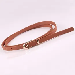 Belts Fashion Skinny Alloy Pin Buckle Adjustable Thin Belt Winter Dress Jeans PU Waist Strap Women