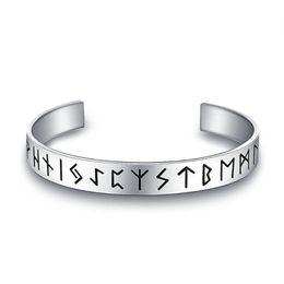 Norse Viking futhark runes bracelet Men Scandinavian Jewellery Vikings pagan for women bangle294e