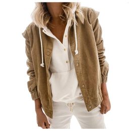 Women's Blouses Corduroy Cardigan Blouse Shirt Autumn Solid Buttoned Fashion Long Sleeve Lapel Loose Shirts Female Jacket Top