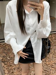 Women's Blouses Alien Flare Sleeve Shirts Women Autumn Slim Stylish Full 2023 Chic Elegant Minimalist Work Wear All Match