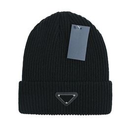 New Designer Fall and Winter Knitted Beanie men and women casual PRAD hats high-quality Knit Warm Beanies Hats Female Bonnet Beanie Caps 17 Colours D-5