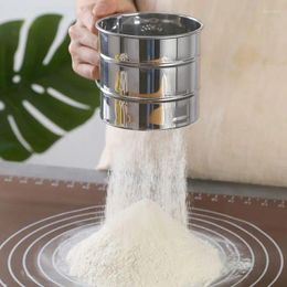 Baking Tools Stainless Steel Flour Sifter Food Strainers Hand Press Design Fine Mesh Sieve Kitchen Cake Utensils