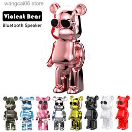 Cell Phone Speakers Violent Bear Bluetooth Speaker Wireless Portable Column TWS Computer Speakers Music Center Audio Stereo Subwoofer Loudspeaker FM T231026