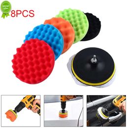 8Pcs Set 3-7 inch Car Polishing Pad Sponge Buffing Waxing Clean Polish Buffer Drill Wheel Polisher Removes Scratches Car Repair