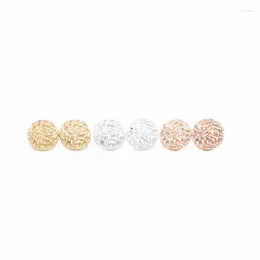 Stud Earrings Fashion Round Irregular Pattern Surface Design Gold White Rose Three Color Optional Suitable For Women