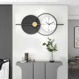 Настенные часы, часы для гостиной, подарок в стиле арт-деко, круглая стрелка, деревянный номер, черный, белый цвет, дизайнерский Zegar, домашний декор