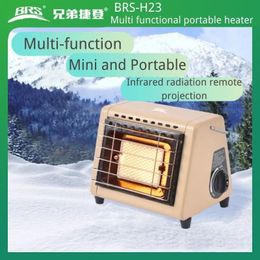 Stoves BRS Outdoor Gas Heater Camping Fishing Warmer Butane Propane Double Heating Stove Infrared Ray Gas Heater Drying Cloth 231025