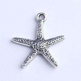 Silver copper retro Floating Charms Starfish Pendant Manufacture DIY jewelry pendant fit Necklace or Bracelets charm 600pcs lot 10256z