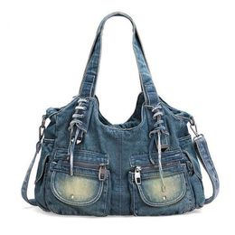 New Fashion Large capacity denim bag casual shoulder bag crossbody bag Designer denim Handbags Purses Large Capacity Shopping Bag Women Totes