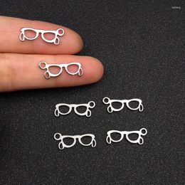 Charms 20pcs Glasses Stainless Steel For DIY Jewelry Earrings Necklace Bracelets Spectacles Pendant Making Finding Accessories