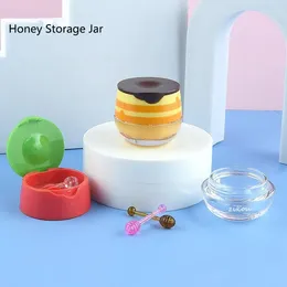 Dinnerware Honey Storage Jar Acrylic With Spoon Lipstick Plastic Makeup Empty Bottles Transparent Small Supplies