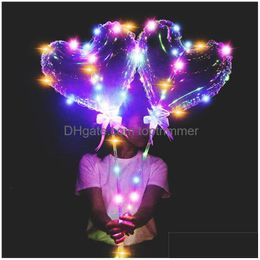 Balloon Heart Star Shape Light Up Luminous Transparent Clear Balloons Mti Colors Led Ball Toy For Birthday Party Decorations Drop Deli Dhdrt