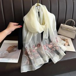 Scarves Luxury Solid Silk Wool Scarf For Women Shawls Summer Lady Hijab Winter Fashion Warm Long Bandana Foulard Pashmina Poncho