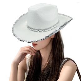 Berets Women Party Hat Performance Cosplay Decorative Costume Contrast Color Dance Show Props Western Cowboy Headwear