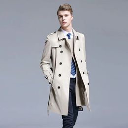 Men Blends Spring Autumn Fashion Trench Coat Korean Style British Young Male Long Overcoat Trendy Winter Windbreaker Men Jacket 231026