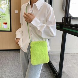 Duffel Bags Portable Women's Mobile Phone Bag Personalised Winter Plush Small Crossbody Shoulder Ladies Messenger