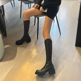 High boots with thick heels below the knee; children are thin, high heels, small boots, cavalry boots, thick soled, net red boots, women 231026