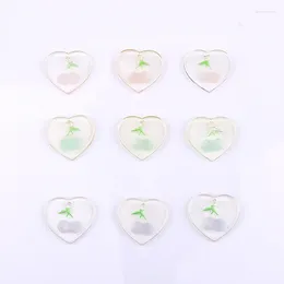 Charms 10pcs 19x18mm Cherry Print Heart Small Pendant For DIY Jewellery Making Acrylic Party Birthday Earring Key Chain Findings