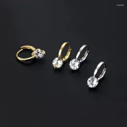 Hoop Earrings 2023 Fashion Simple Zircon For Women Girls Huggies Jewellery Gift Eh2065