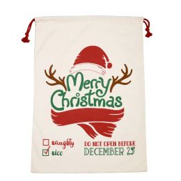 Christmas Decorations Xmas Santa Sack Canvas Christmas Gift Drawstring Pocket Burlap Bags Party Gift Bag new